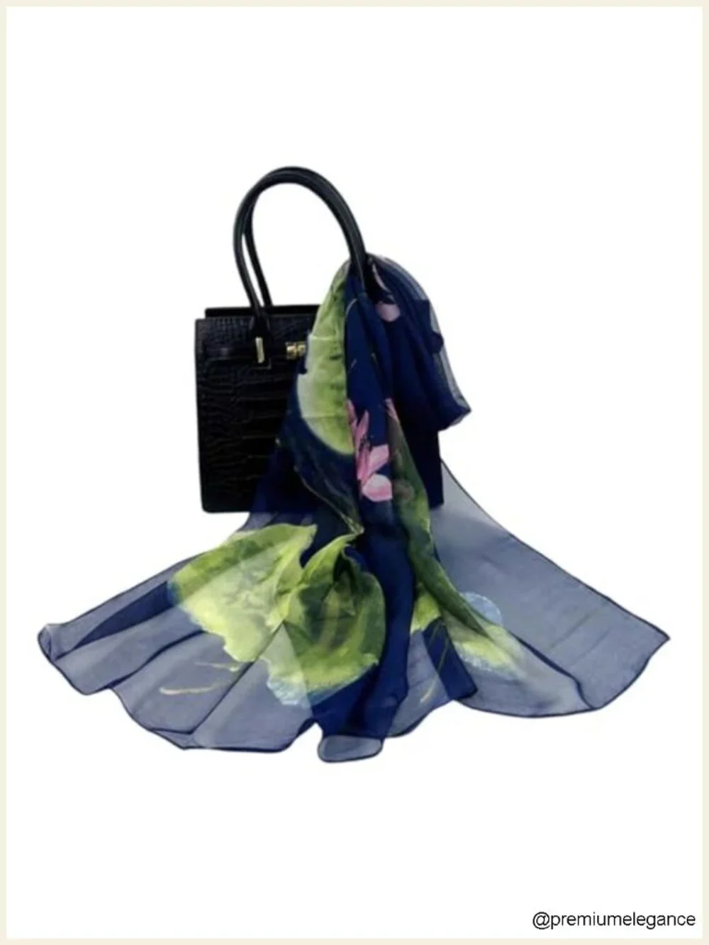 Lightweight Floral Fashion Scarf Women Silk Feeling Polyester Shawl Wrap